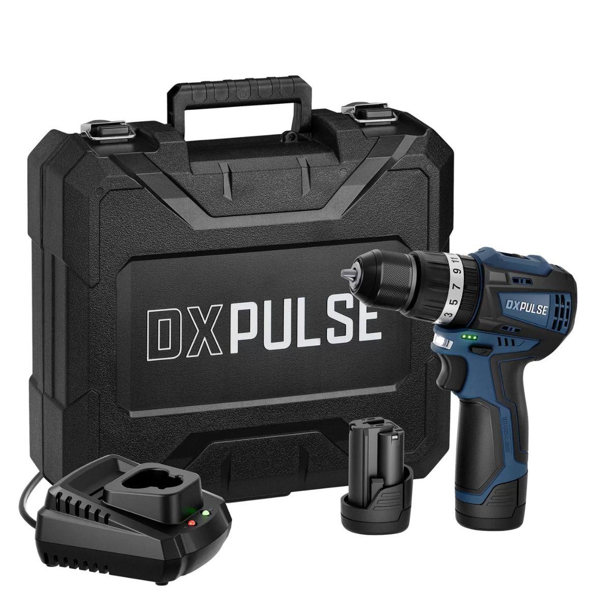 Draper DXCD2ABC DXPULSE 12V Combi Drill Kit With 2 x 2.0Ah Batteries & 1 x Charger 27879