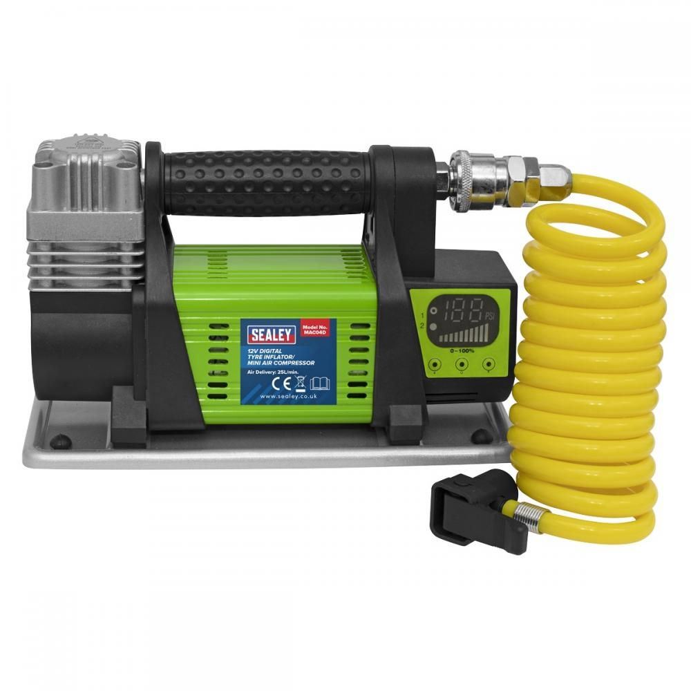 Sealey MAC04D 12V Digital Tyre Inflator/Mini Air Compressor