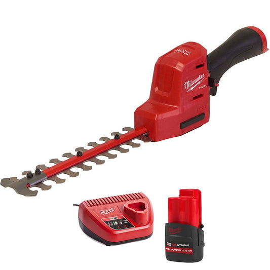 Milwaukee M12FHT20-0 12V Brushless 20cm Hedge Trimmer with 1 x 2.5Ah Battery & Charger