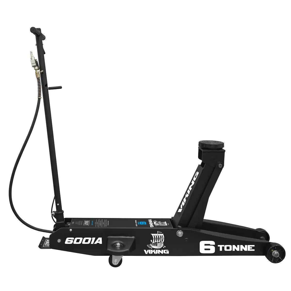 Sealey 6001A Viking Professional Long Reach Air/Manual Operation Trolley Jack with Rocket Lift 6 Tonne