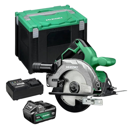 HiKOKI C1806DAW2Z 18V 165mm Circular Saw With 1 x 5.0Ah Battery Charger & Case