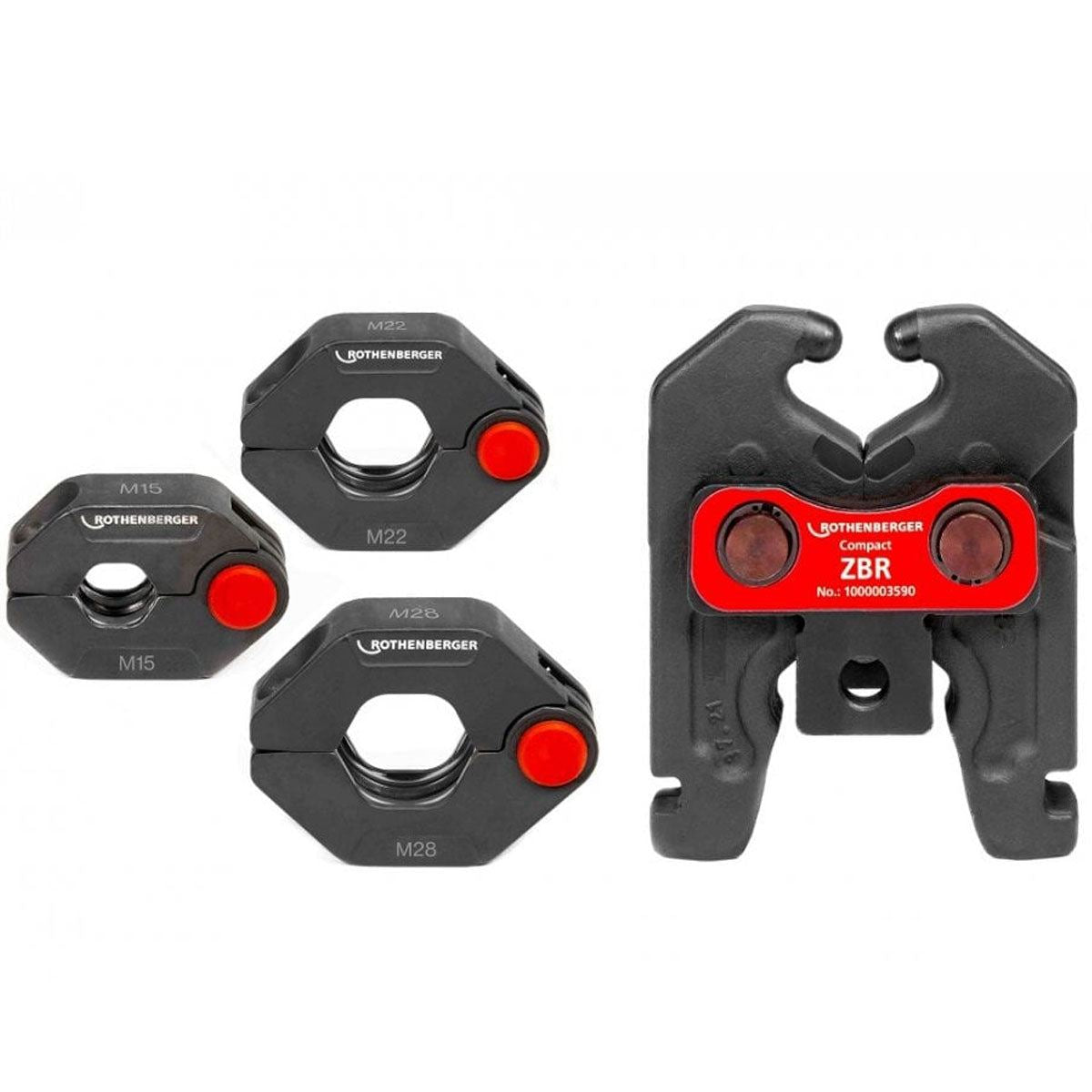 Rothenberger Romax Compact M Profile Press Ring Set with Actuator in Case 15mm-22mm-28mm 1000005055