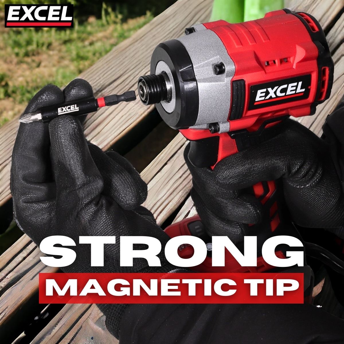 Excel 60mm Magnetic Impact Bit Holder with Blister Card Pack of 3