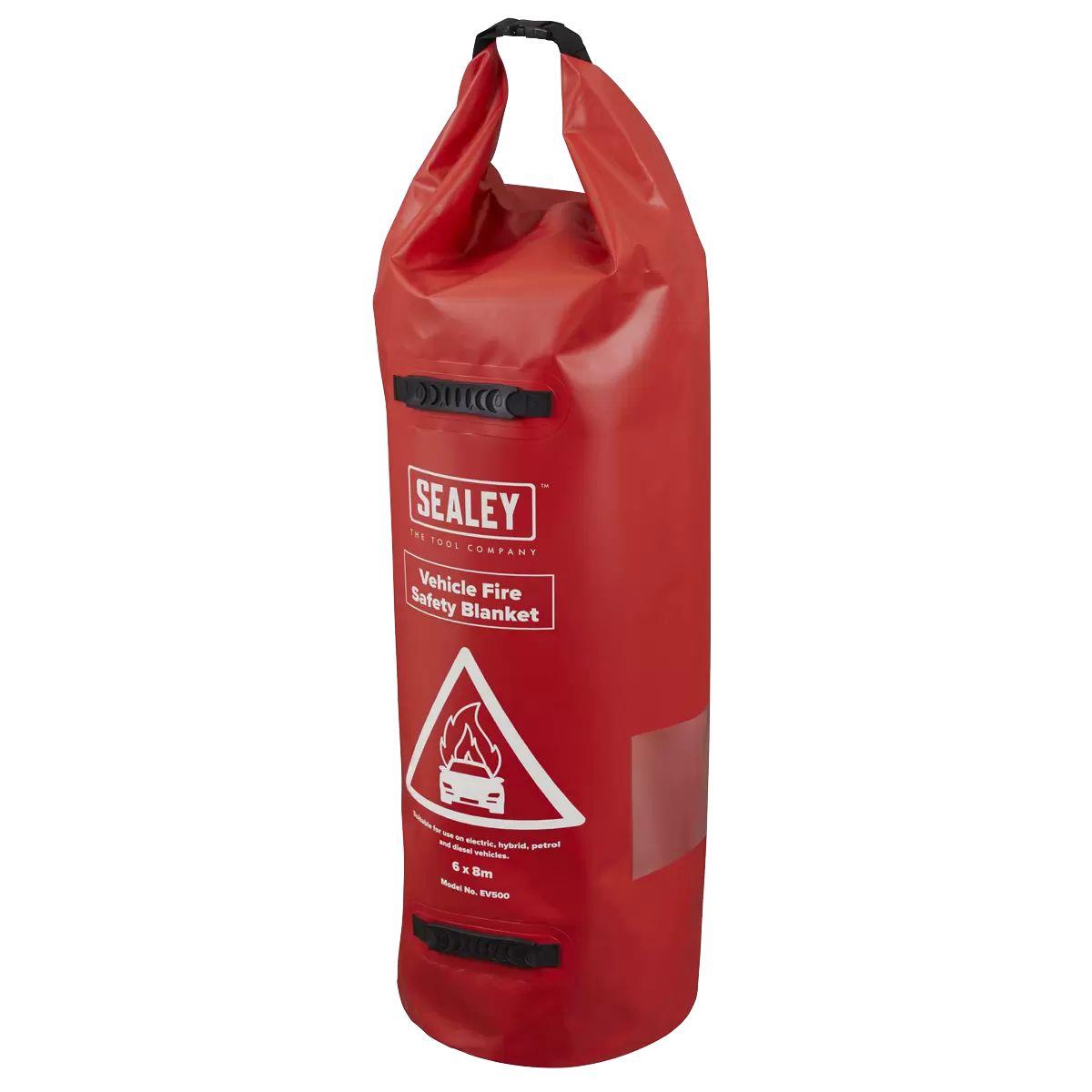 Sealey EV500 Vehicle Fire Safety Blanket Fibreglass Fabric Silicone Coated 6 x 8m