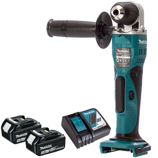 Makita DDA351Z 18V 10mm Angle Drill with 2 x 3.0Ah Battery & Charger