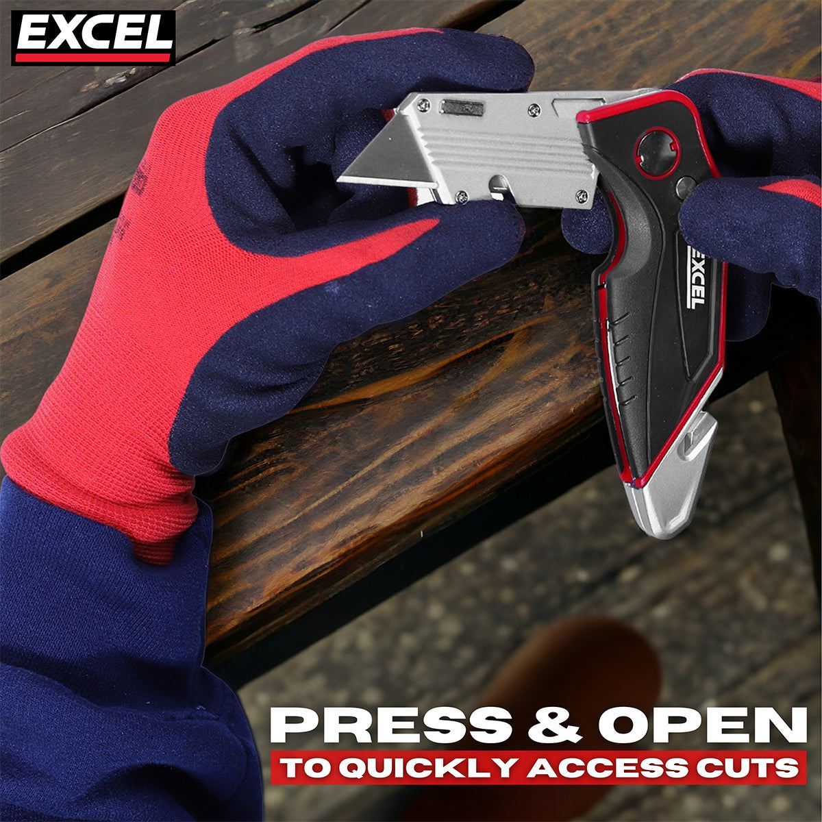 Excel Folding Utility Knife with 5 Blades Pack of 10