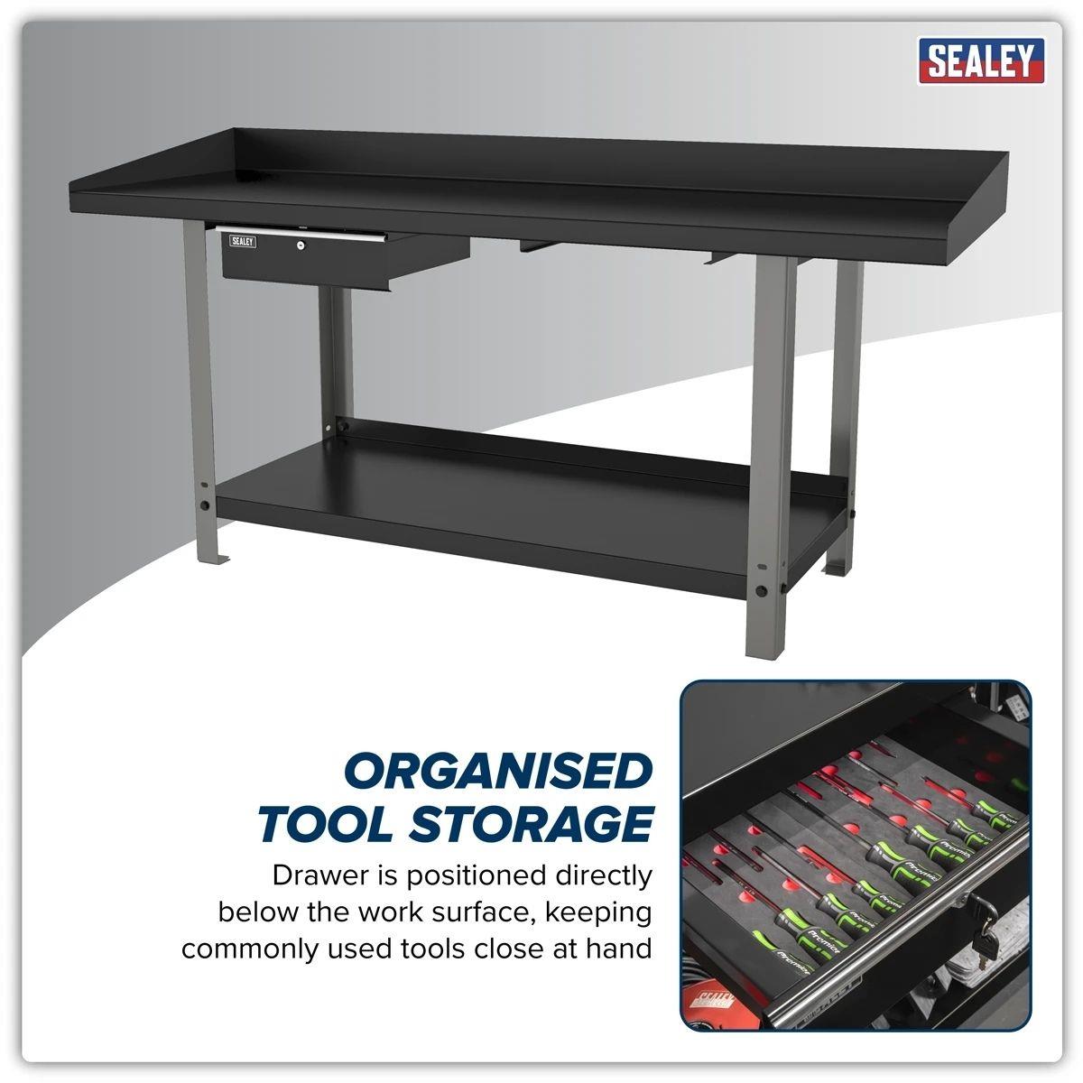 Sealey AP1020 Workbench Steel 2m with 1 Drawer
