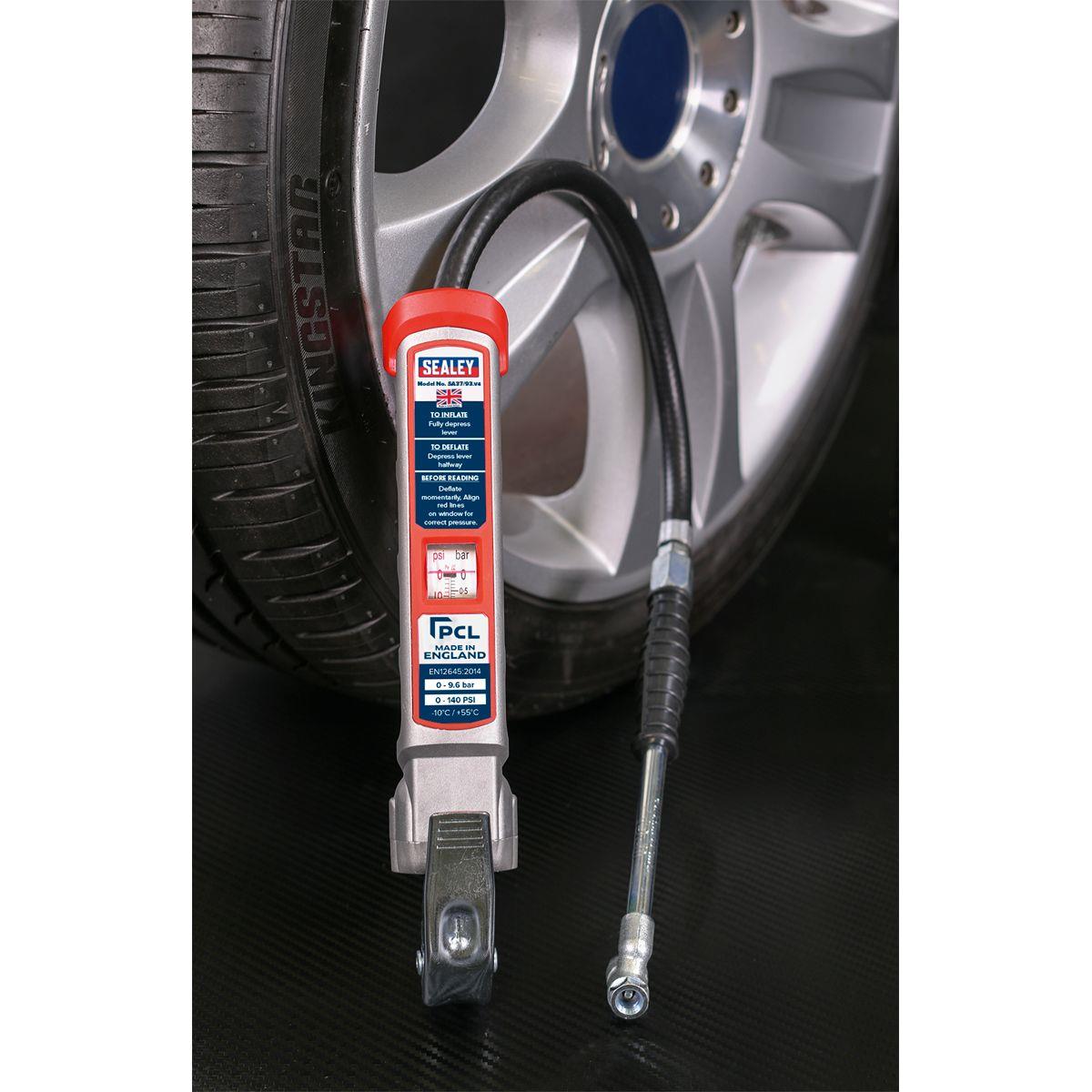 Sealey SA37/93 Professional Tyre Inflator with Twin Push-On Connector