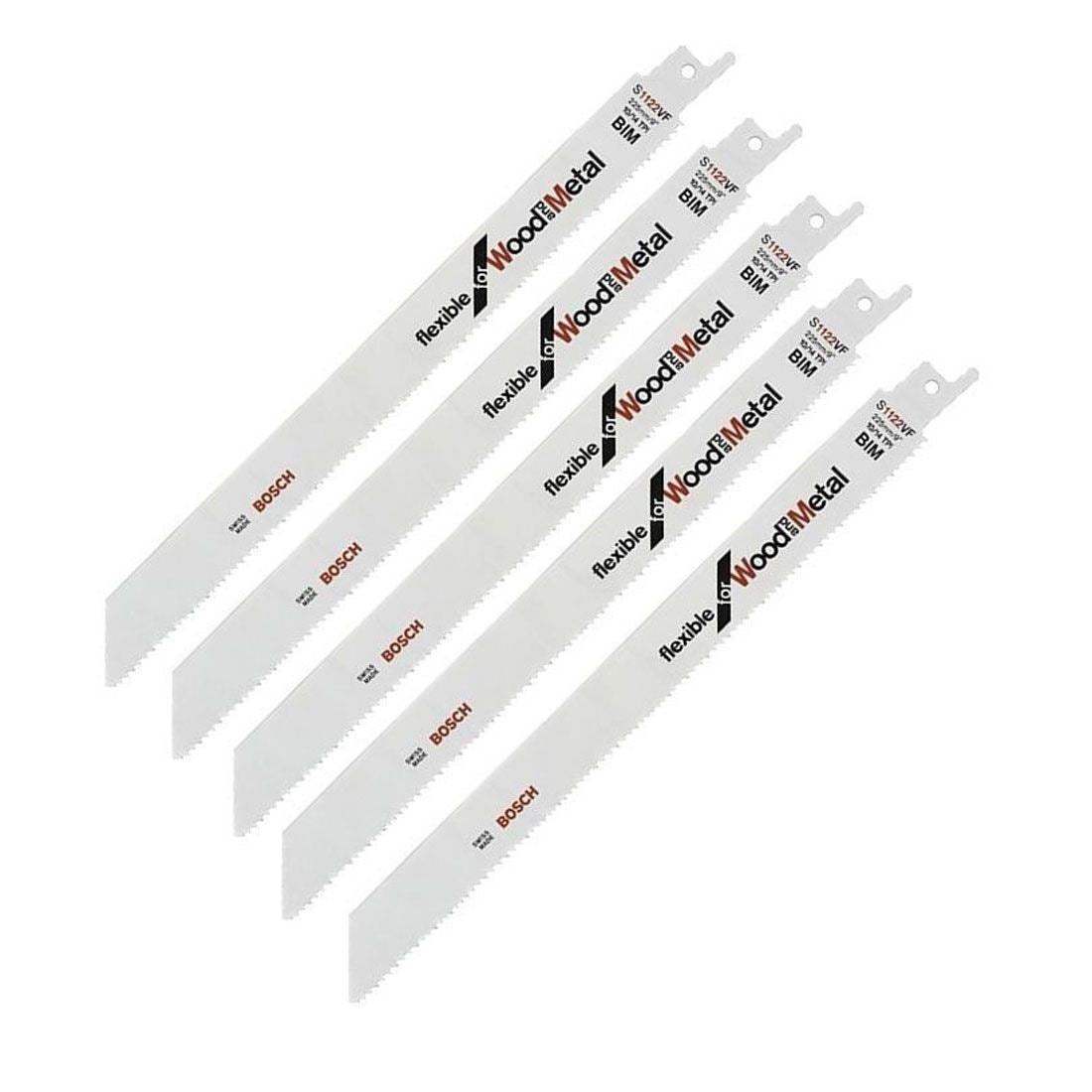 Bosch S1122VF Reciprocating Saw Blades For Metal & Wood Pack of 5 - 2608654981