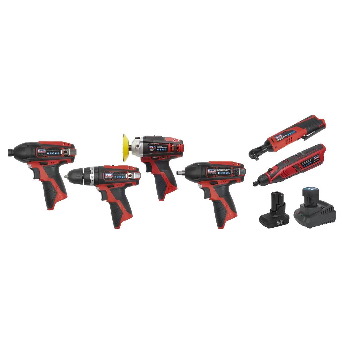 Sealey CP1200COMBO2 12V 6 Piece Combo Power Tool with 2 x 1.5Ah Battery & Charger