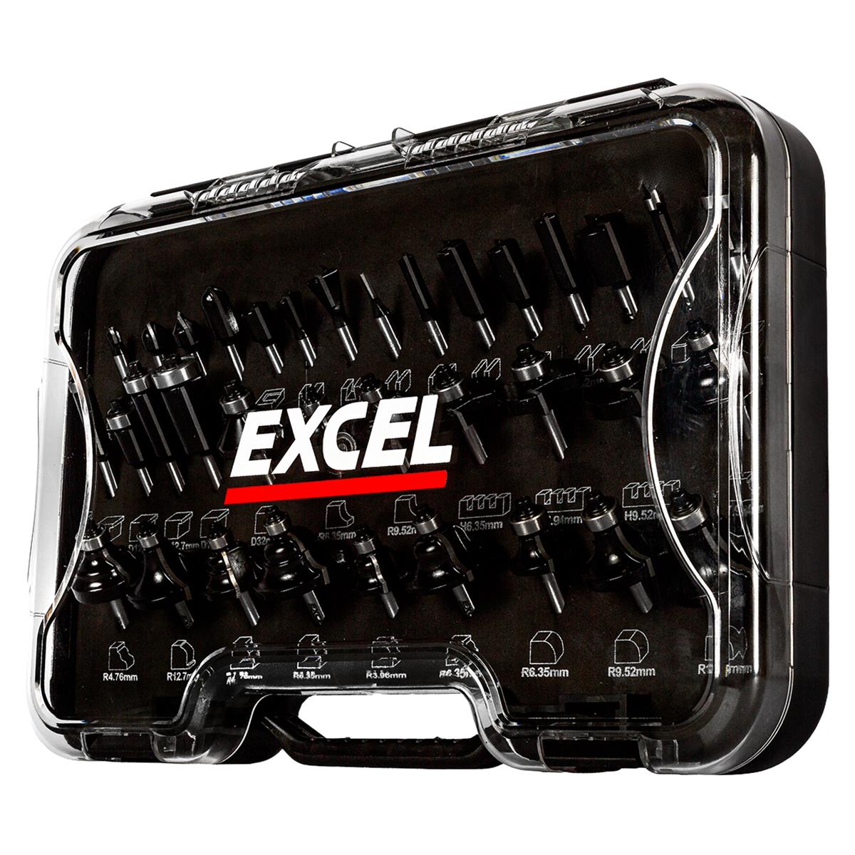 Excel 1/4in Shank Router Cutter Bit 35 Piece Set