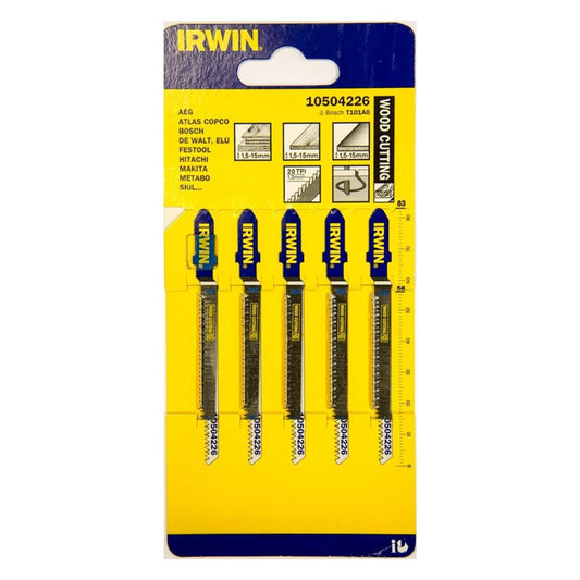 Irwin 10504226 T-Shank Wood Cutting HCS Jigsaw Blades Pack of 5