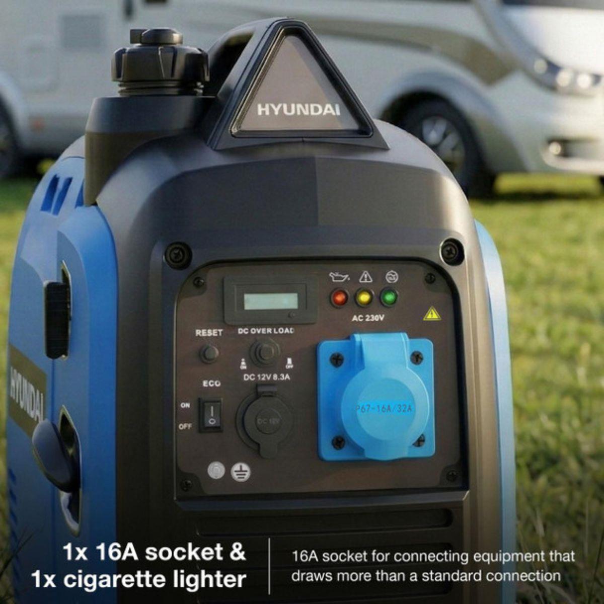 Hyundai HY3900Si Inverter Generator Recoil Start Pure Sine Wave 230V/3300W