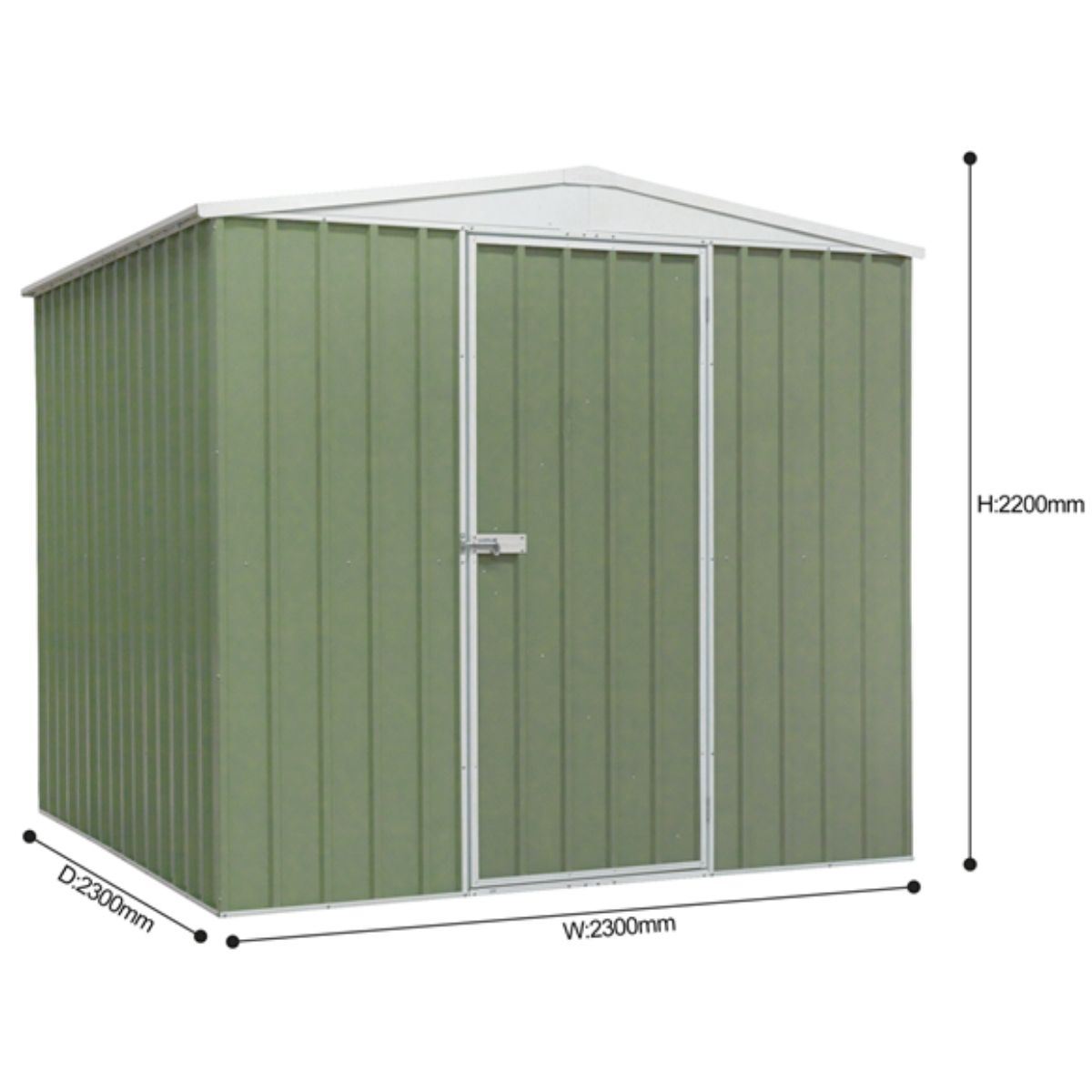Sealey DG115 Dellonda Galvanised Steel Metal Garden Shed -Green