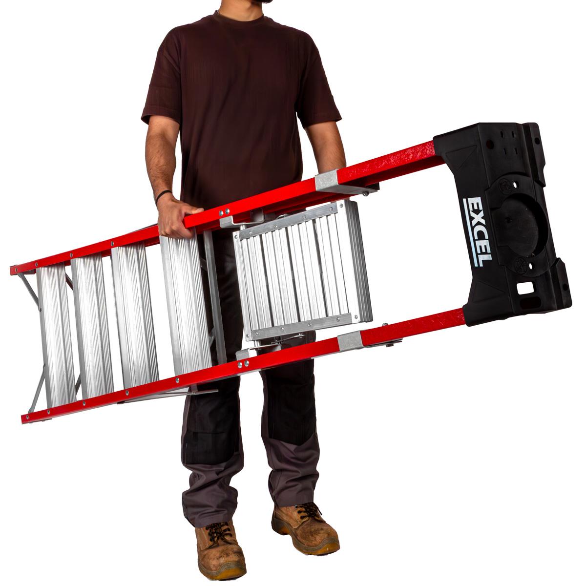 Excel Electricians Fibreglass Platform Step Ladder 5 Tread 1.81m EN131
