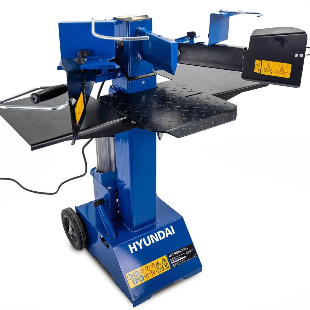 Hyundai HYLS8000VE 8 Tonne Vertical Electric Log Splitter with Hydraulic Ram, Dual Handle Control 550mm Length