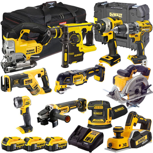 Dewalt 18V 11 Piece Power Tool Kit with 3 x 5.0Ah Battery & Charger T4TKIT-9613