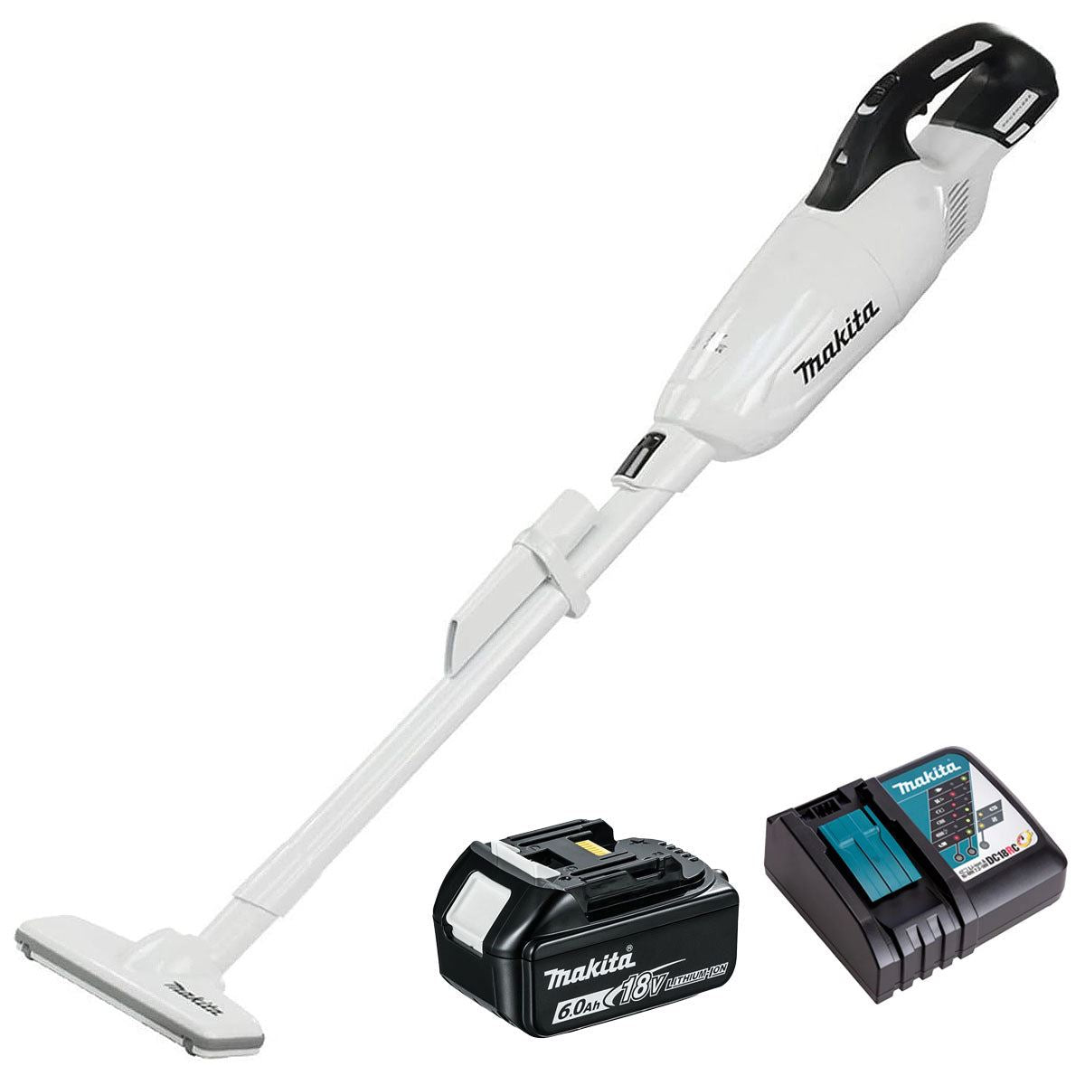 Makita DCL280FZW 18V LXT Brushless Vacuum Cleaner with 1 x 6.0Ah Battery & Charger