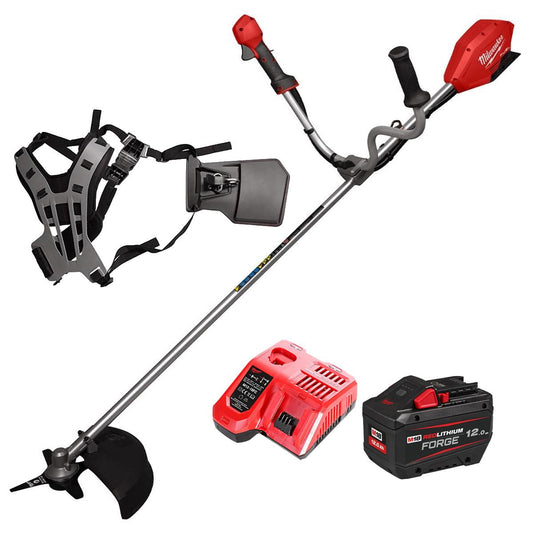 Milwaukee M18FBCU-0 M18 18V Brushless Brush Cutter With 1 x 12.0Ah Battery Charger & Harness