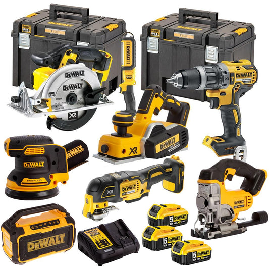 Dewalt 18V 8 Piece Power Tool Kit with 3 x 5.0Ah Batteries T4TKIT-445