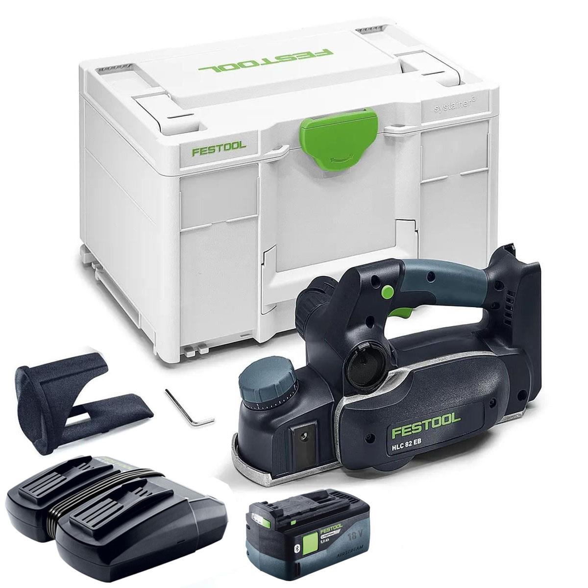 Festool HLC 82 EB-Basic 18V Brushless Planer 578000 with 1 x 5.0Ah Battery & Charger
