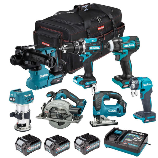 Makita 40V 7 Piece Combo Kit with 3 x 2.5Ah Batteries & Charger T4TKIT-7728