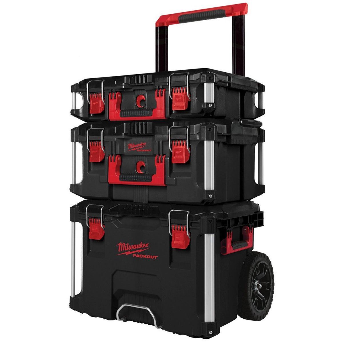 Milwaukee Packout Trolley Toolbox 3 Piece Set With Slim Organiser Case