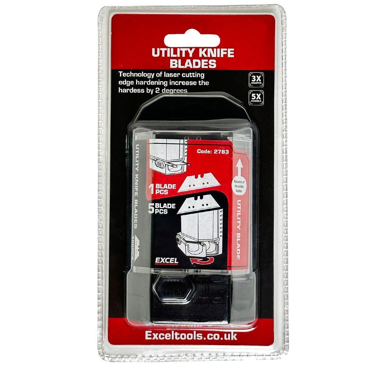 Excel Folding Utility Knife & 5 Blades with Dispenser 100 Piece