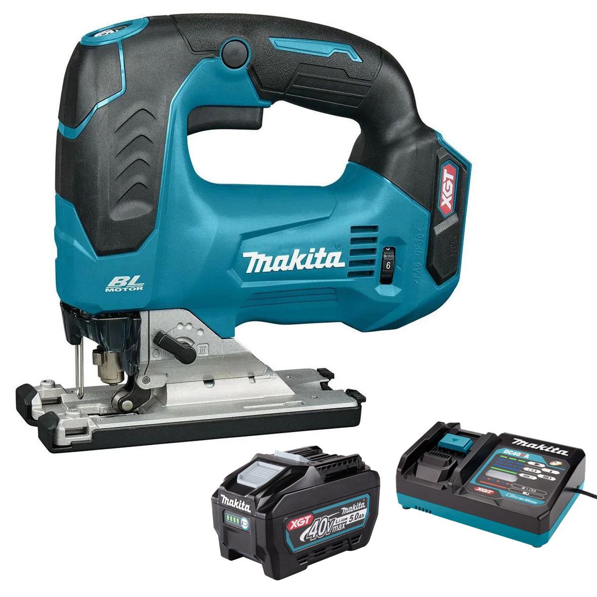 Makita JV002GZ 40V XGT Brushless Handle Grip Jigsaw With 1 x 5.0Ah Battery & Charger
