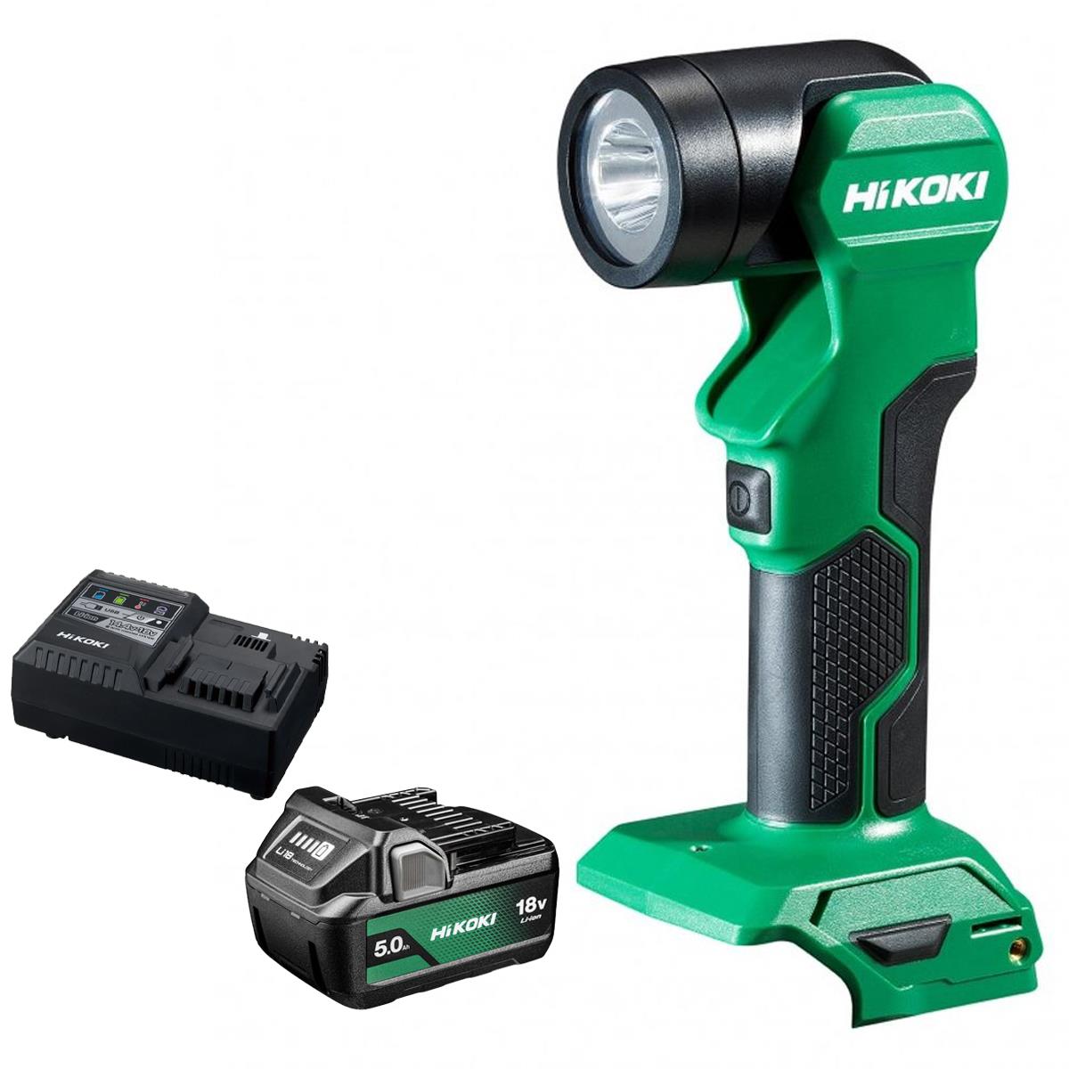 HiKOKI UB18DEW4Z 18V Cordless LED Swivel Torch With 1 x 5.0Ah Battery & Charger