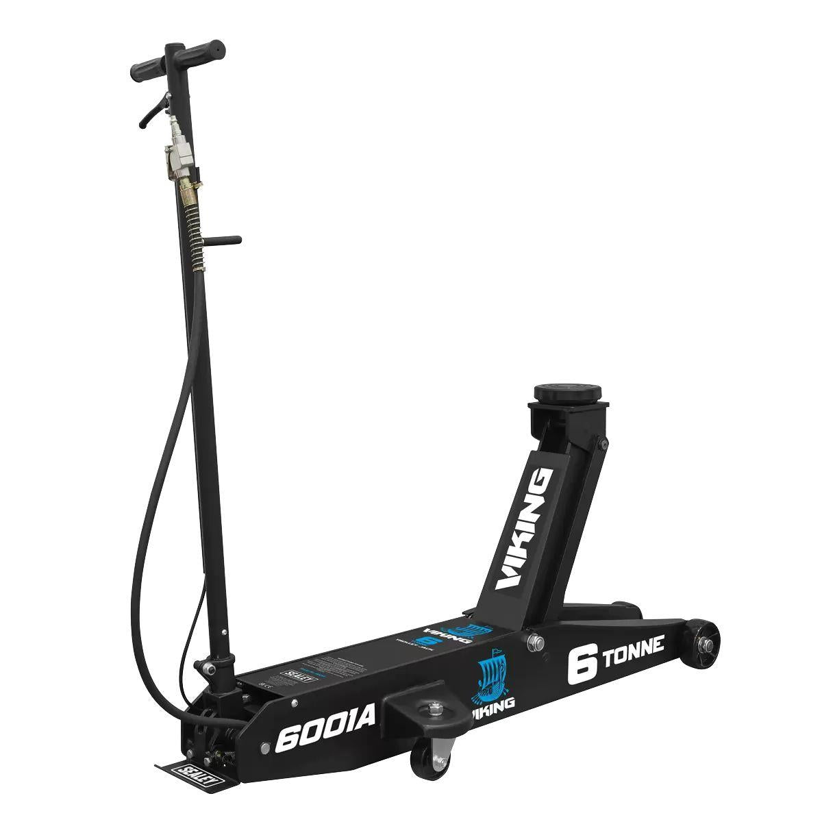 Sealey 6001A Viking Professional Long Reach Air/Manual Operation Trolley Jack with Rocket Lift 6 Tonne