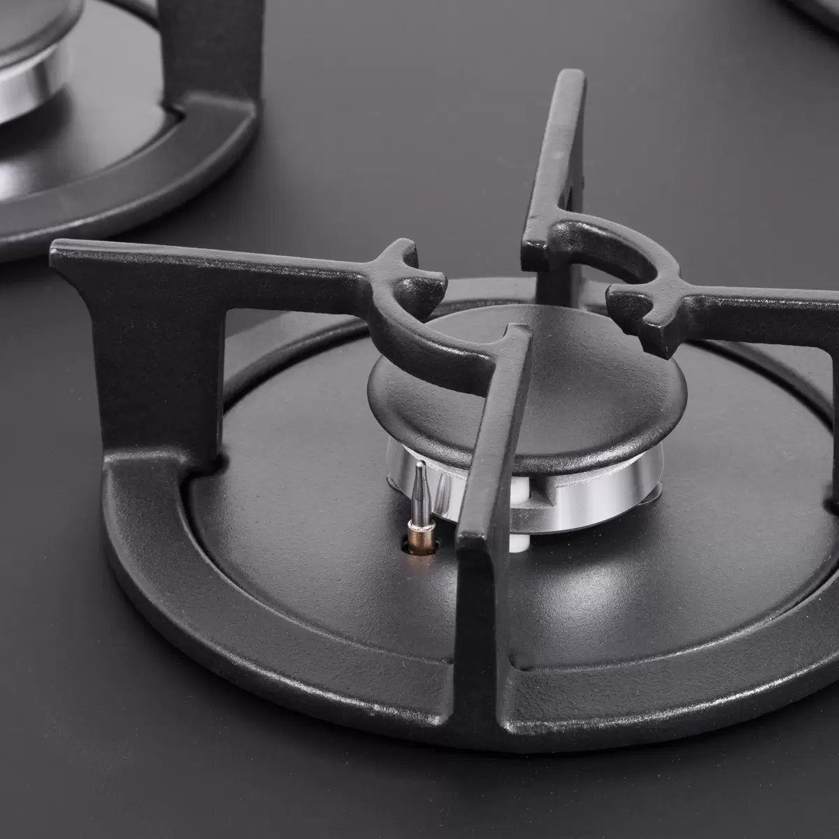 Sealey DH385 Baridi 90cm Gas Hob Matt Black 5 Burners Cast Iron Supports & Auto Ignition 10.4kW/230V
