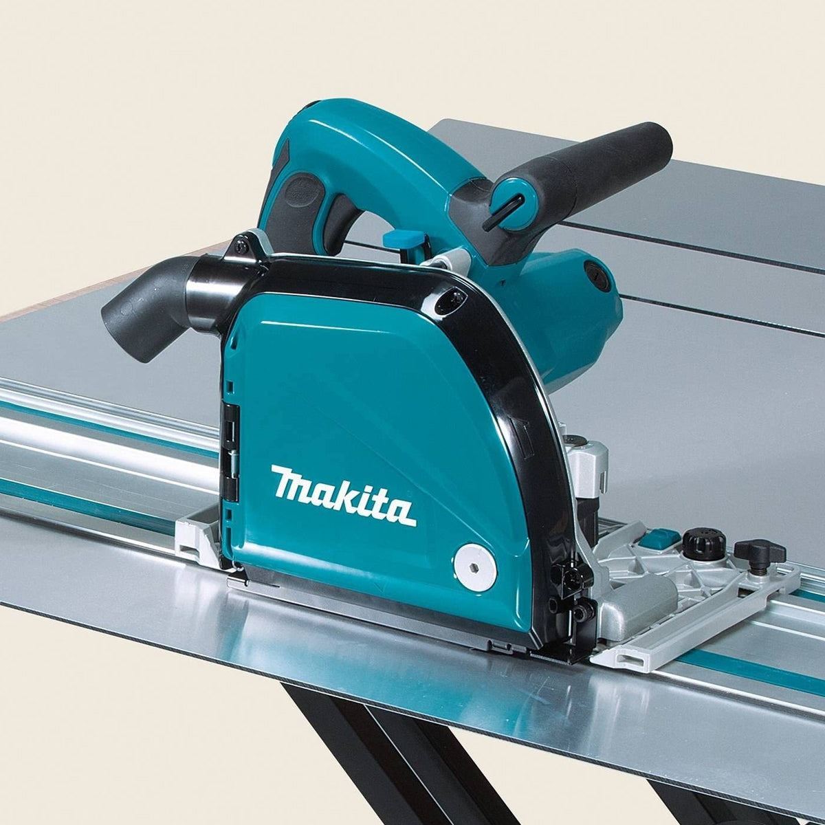 Makita CA5000XJ/2 Aluminium Groove Cutter In Case 240V With 2 x 1.5m Guide Rail, Connector, Bag & Clamp