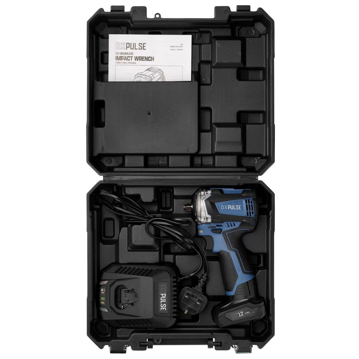 Draper DX12VIMPWRE DXPULSE 12V Impact Wrench Kit 3/8