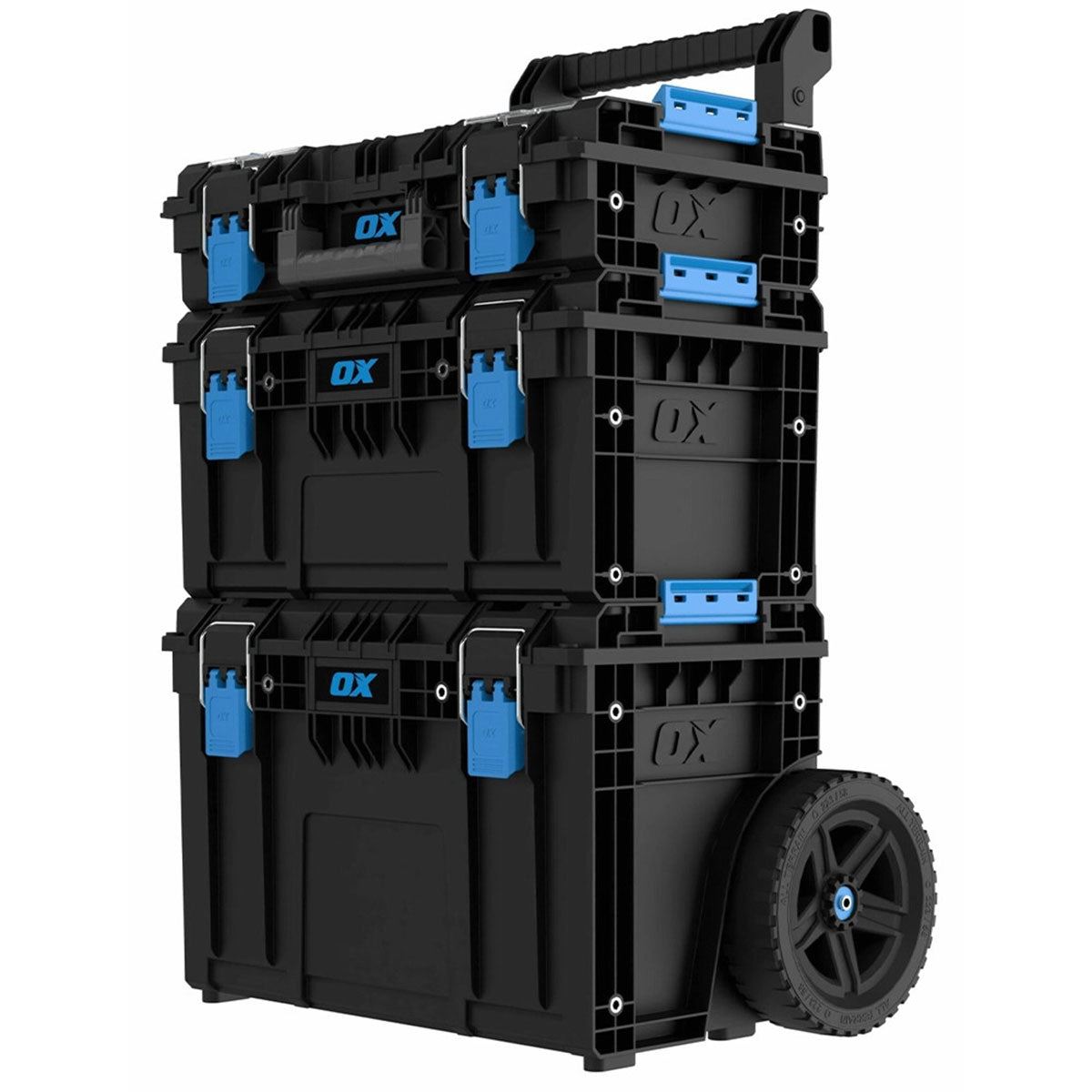 OX ToolTrek Pro Modular Storage System 3 Piece Set Heavy Duty with Wheeled OX-P600703 Item Condition Damaged Box