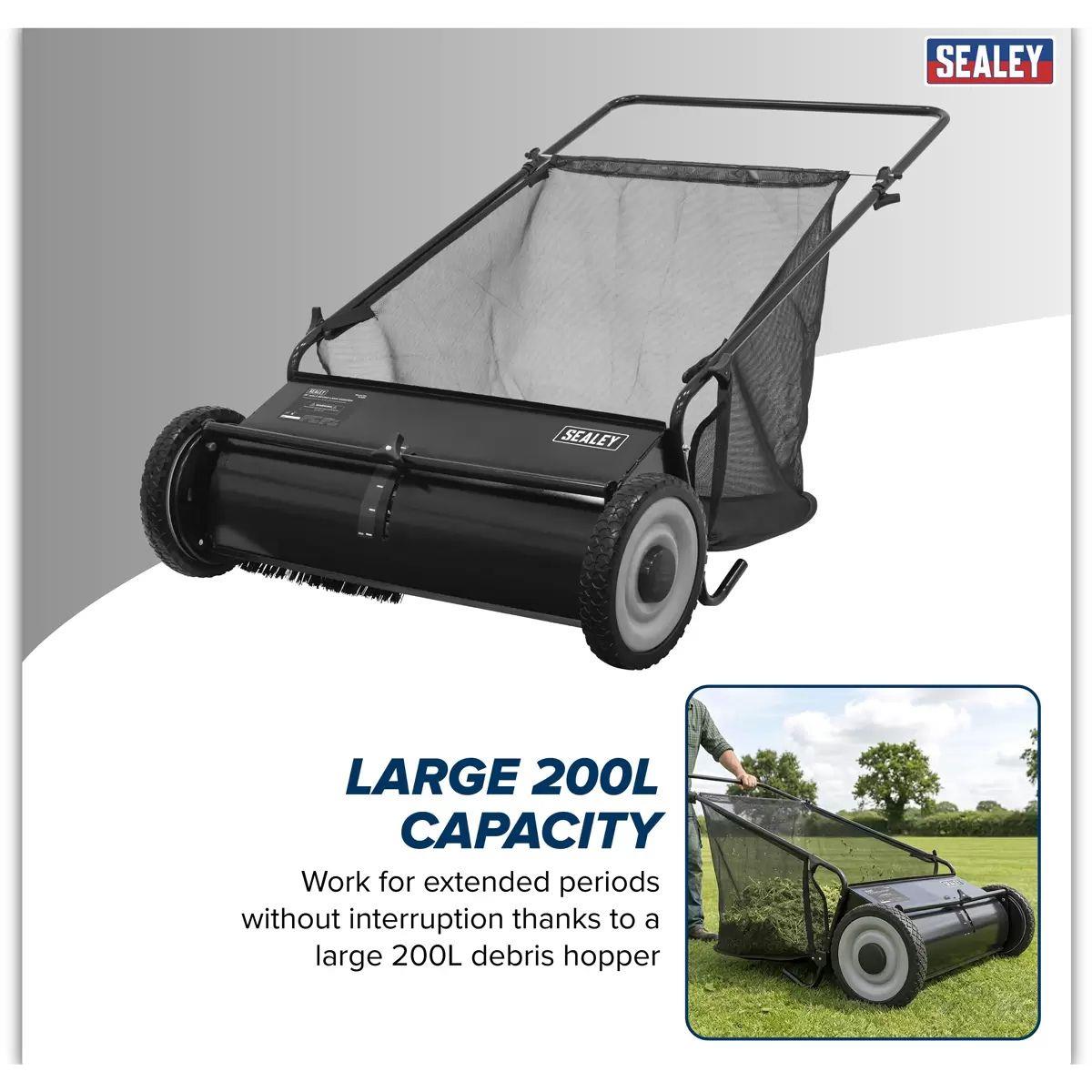 Sealey SLS26 Walk Behind Garden Sweeper 200L Capacity & Brush Size 26 Inch