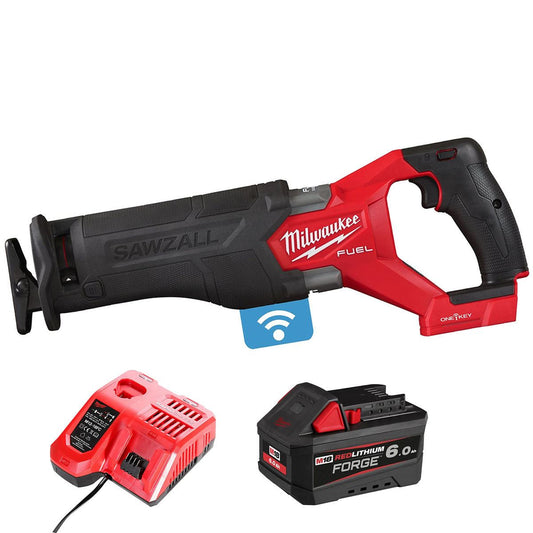Milwaukee M18ONEFSZ-0 M18 FUEL 18V ONE-KEY Sawzall with 1 x 6.0Ah Battery & Charger