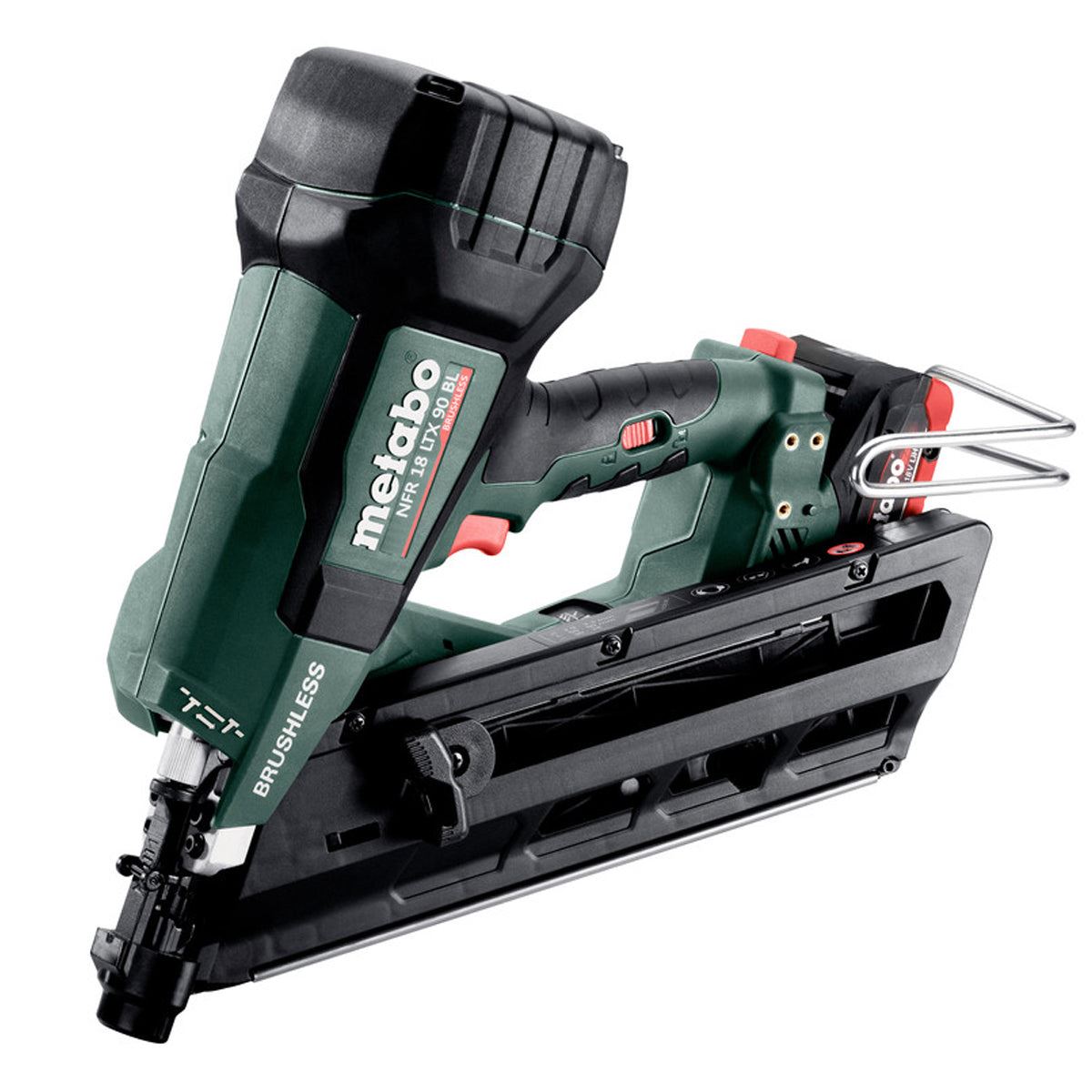 Metabo NFR 18 LTX 90 BL 18V Brushless First Fix Framing Nailer with 2 x 4.0Ah Battery, Charger in Metabox 612090800