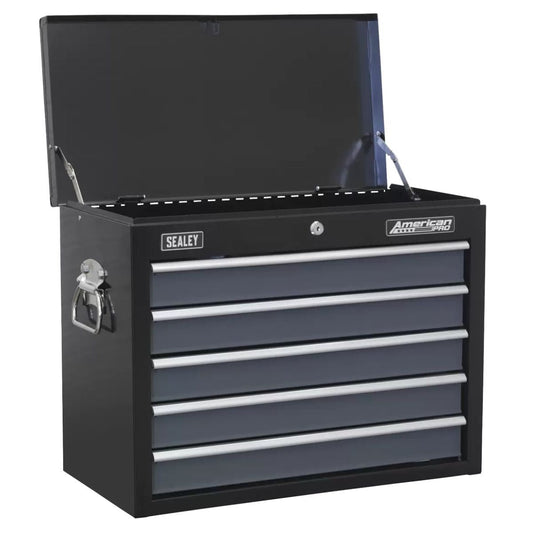 Sealey AP3505TB 5 Drawer Topchest with Ball-Bearing Slides Black/Grey