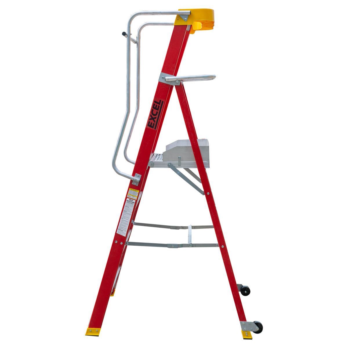 Excel Electricians Fibreglass Podium Step Ladder 4 Tread 2.04m EN131-7 Item Condition Damaged Box - Collection Only