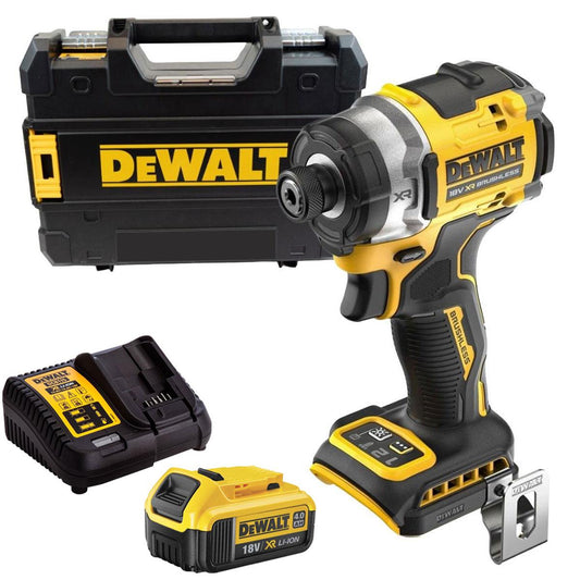 Dewalt DCF860NT-XJ 18V XR Brushless Impact Driver with 1 x 4.0Ah Battery Charger & Case