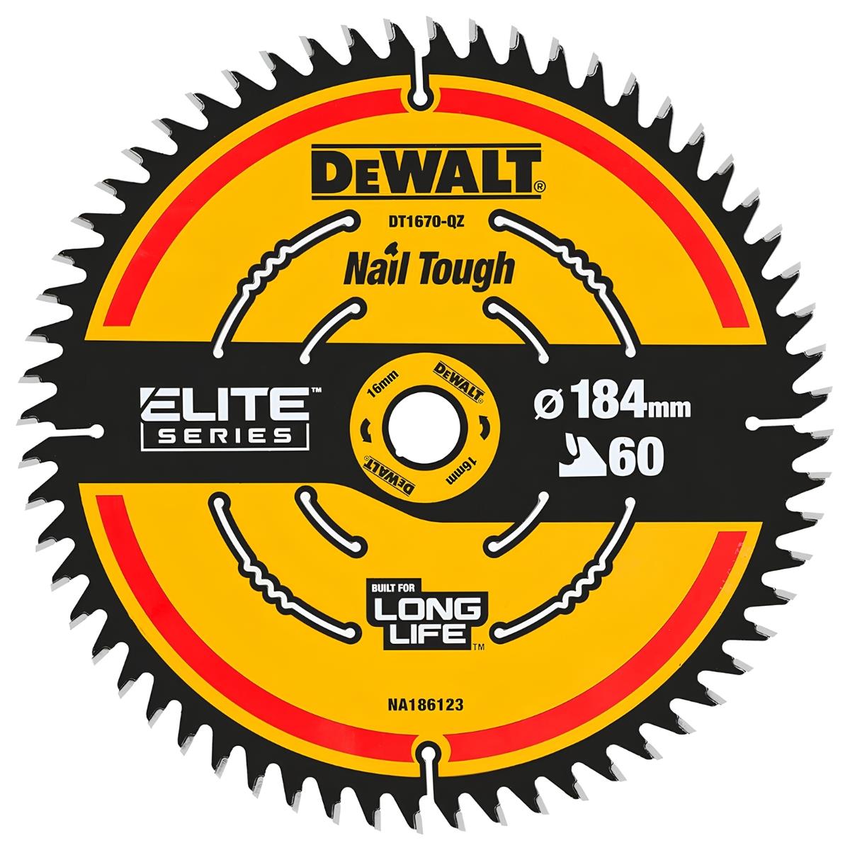 Dewalt DT1670-QZ Elite Circular Saw Blade 184mm x 16mm x 60T
