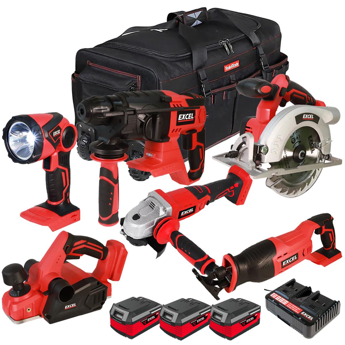 Excel 18V 6 Piece Combo Kit with 3 x 4.0Ah Batteries EXL10206