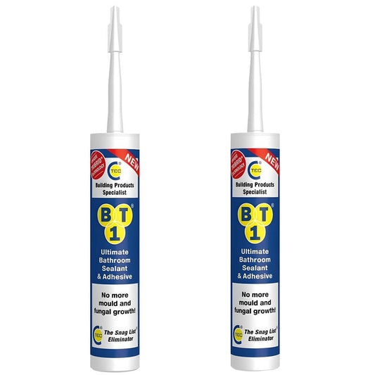 C-TEC BT1 290ml Ultimate Bathroom Sealant & Adhesive White Pack of 2