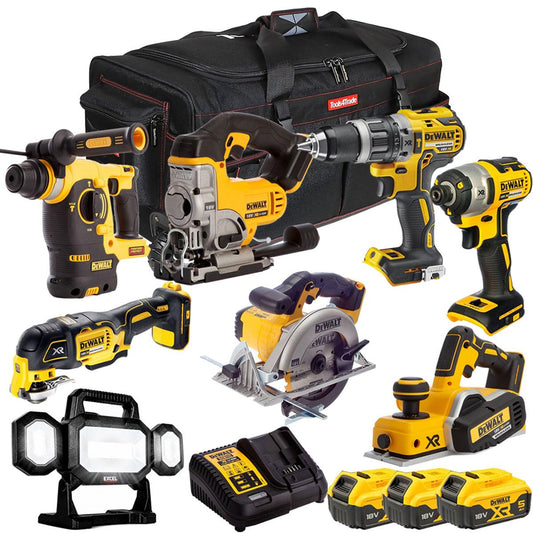 Dewalt 18V 8 Piece Power Tool Kit with 3 x 5.0Ah Battery & Charger DEW-KIT-3M