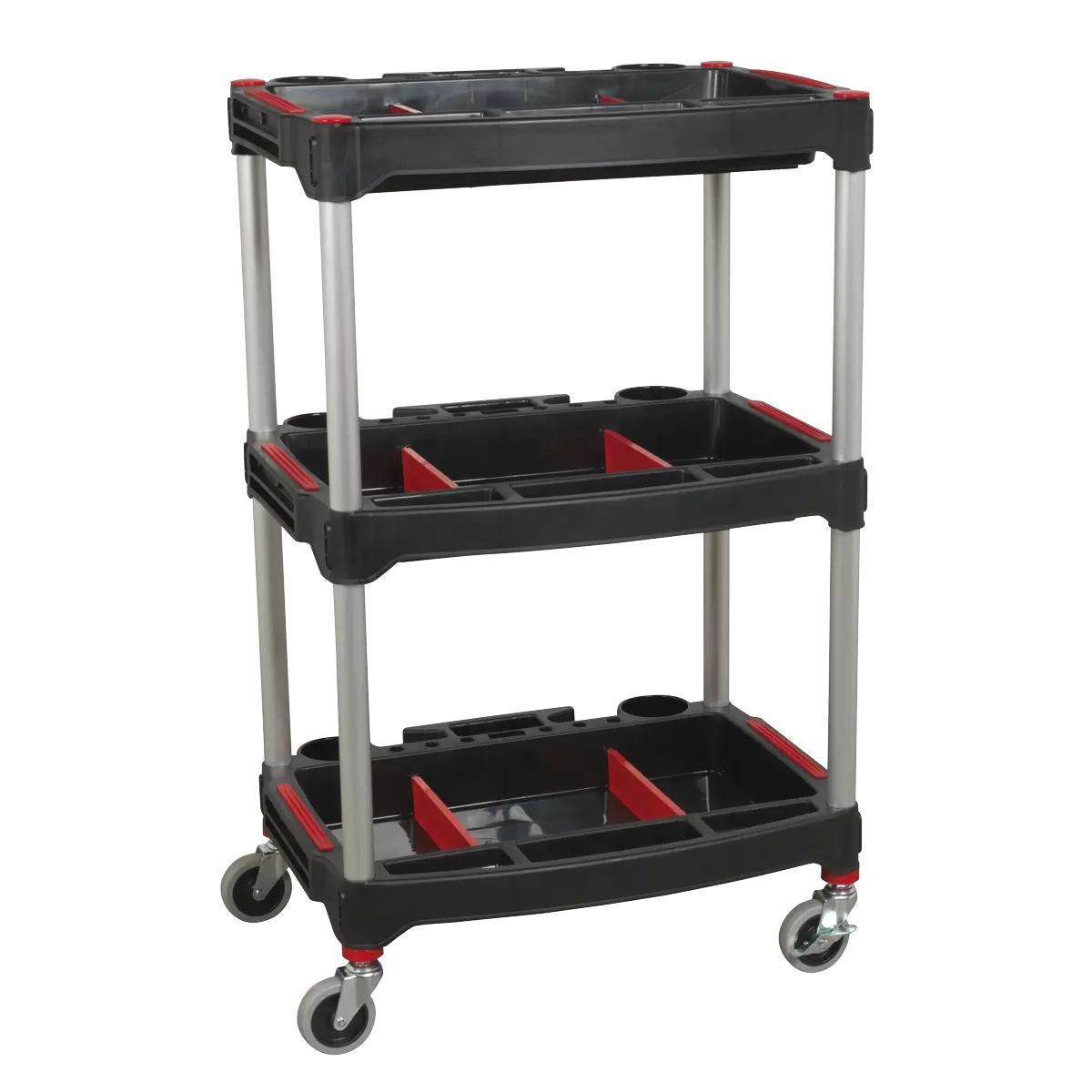 Sealey CX313 Workshop Trolley 3-Level Composite with Parts Storage