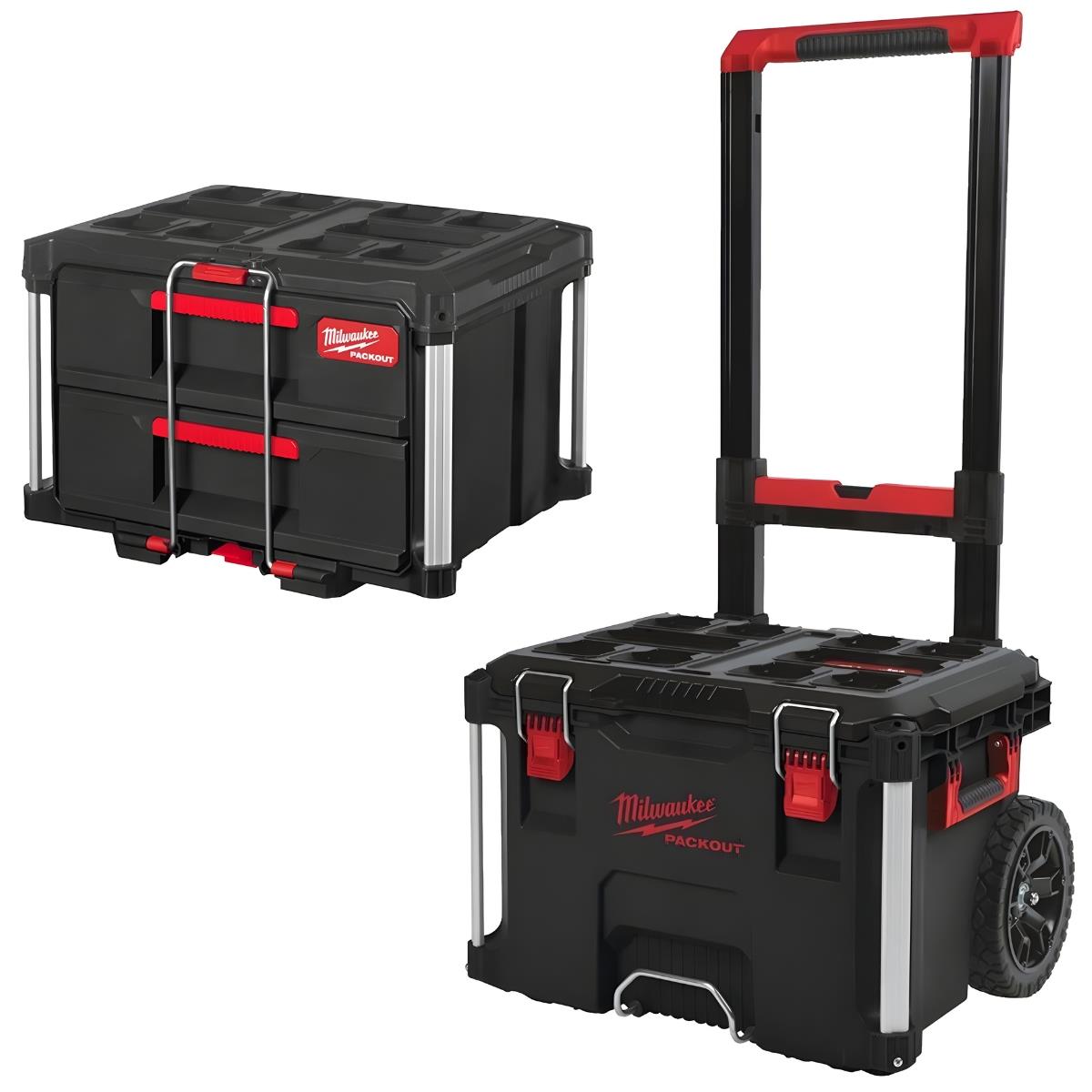 Milwaukee Packout Trolley Case With 2 Drawer Tool Box