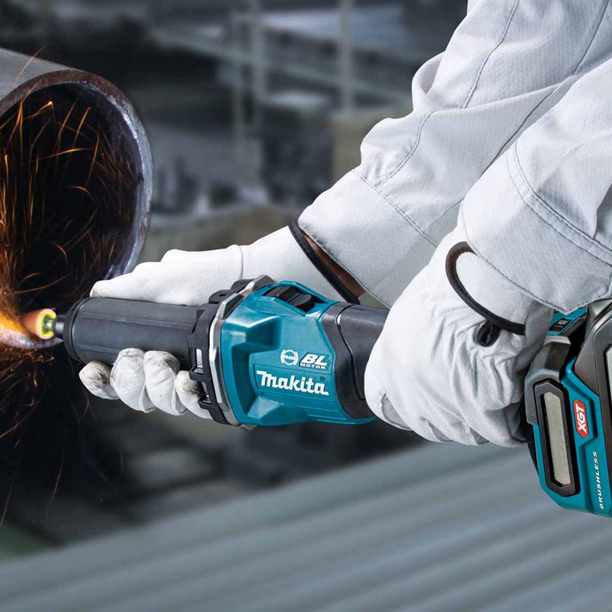 Makita GD001GZ01 40V Max XGT Brushless Die Grinder with 1 x 4.0Ah Battery Charger & Case