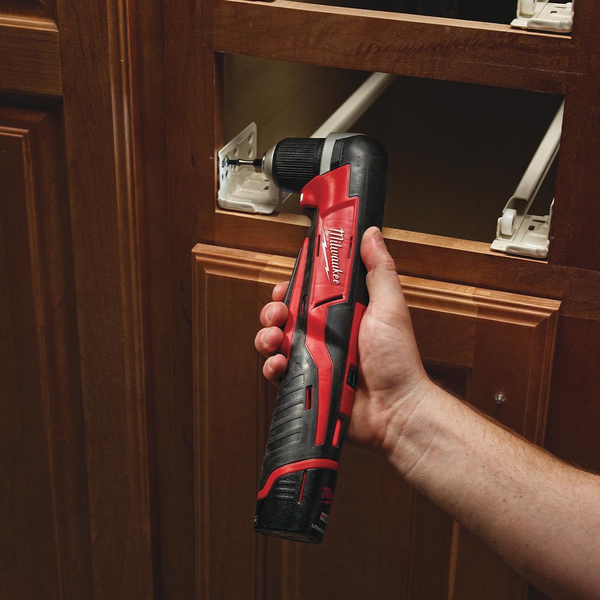 Milwaukee C12RAD-0 12V Sub Compact Right Angle Drill Body with 1 x 2.0Ah Battery & Charger