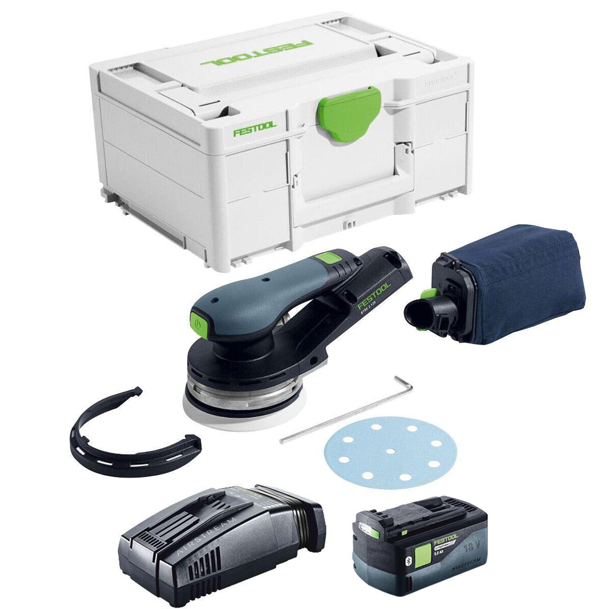Festool ETSC 2 125-Basic 18V Brushless 125mm Eccentric Sander - 577733 With 1 x 5.0Ah Battery & Charger